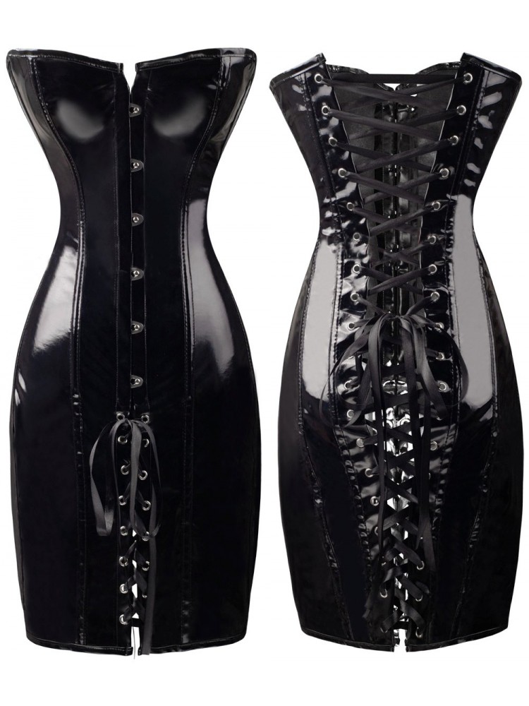 corset vinyle noir